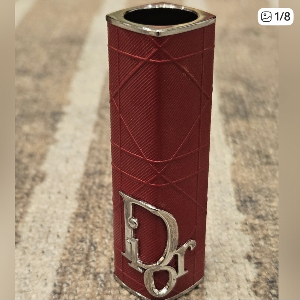 Dior Red and Silver Lipstick Case